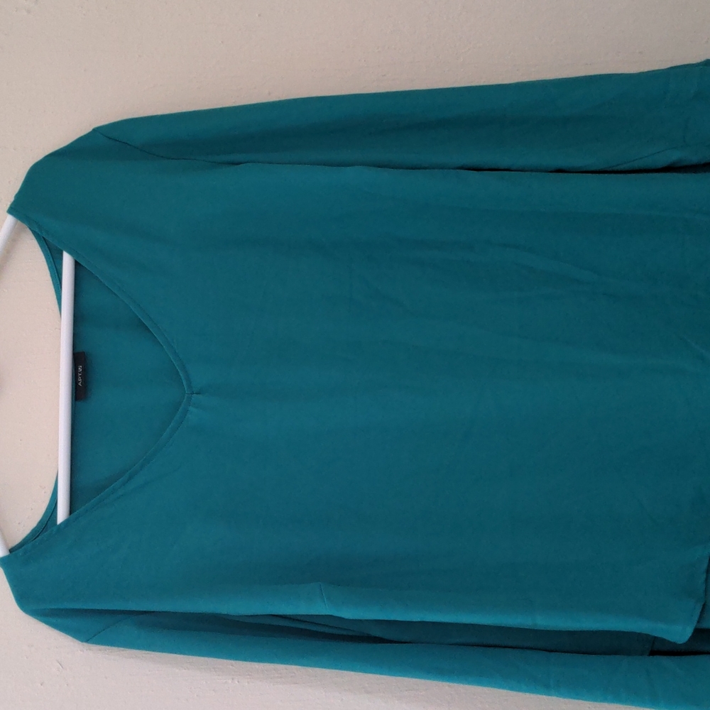 Apt 9 Teal Green Tunic Shirt with Asymmetrical Hem Size 2X